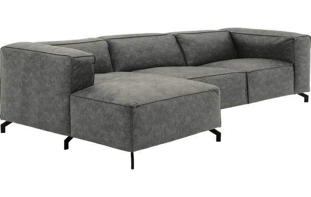 Goossens loungebank calvin grijs micro leer - 8190319-636-03-gespiegeld