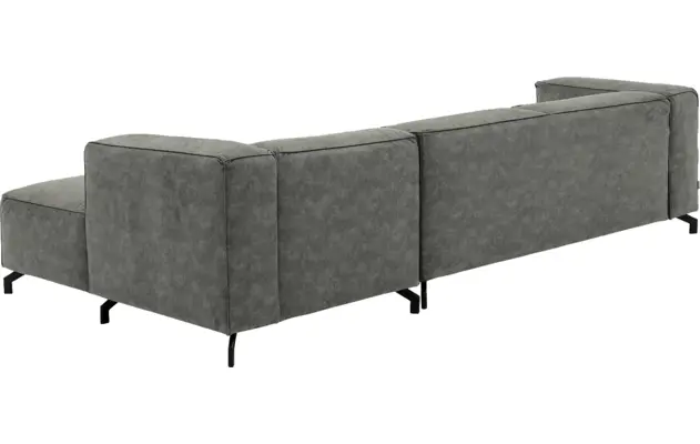 Goossens loungebank calvin grijs micro leer - 8190319-636-04