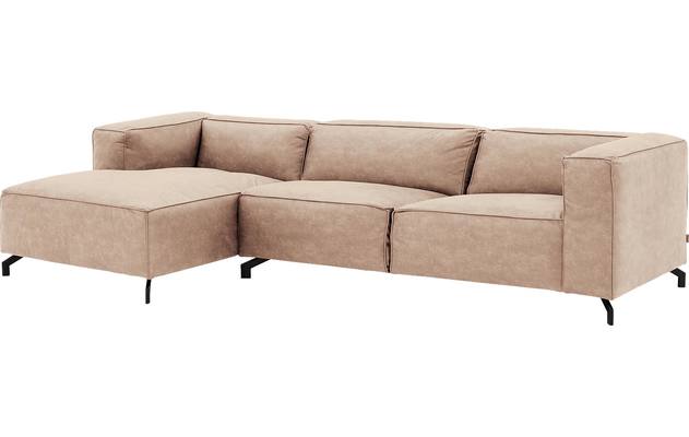 Goossens loungebank calvin beige micro leer - 8190319-637-02-gespiegeld