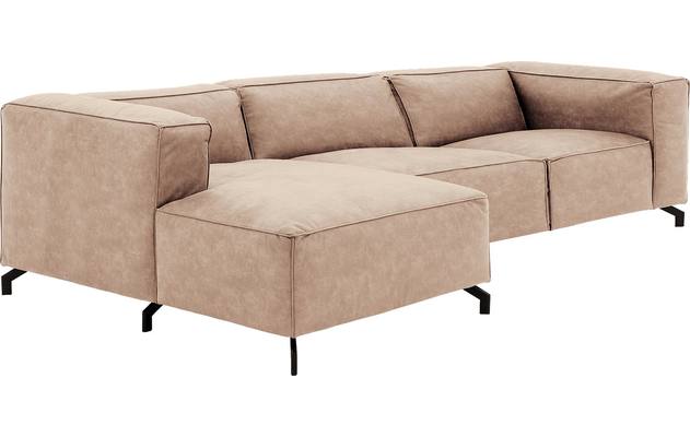 Goossens loungebank calvin beige micro leer - 8190319-637-03-gespiegeld