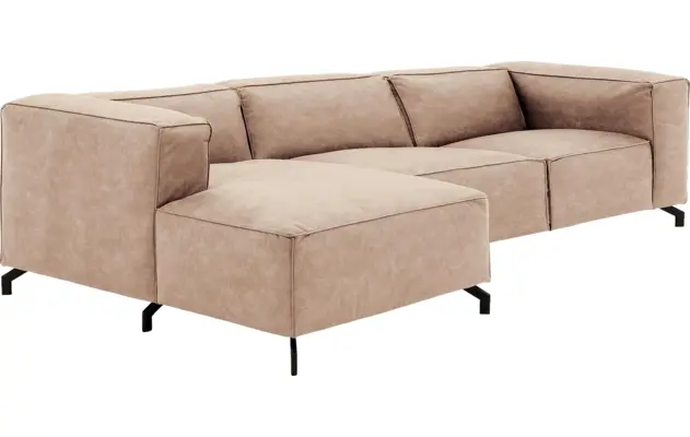 Goossens loungebank calvin beige micro leer - 8190319-637-03-gespiegeld