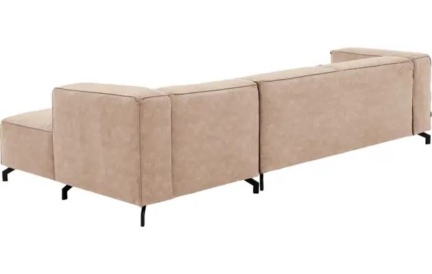 Goossens loungebank calvin beige micro leer - 8190319-637-04