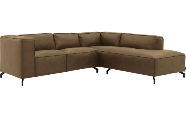 Goossens hoekbank calvin groen micro leer - 8190320-626-02-gespiegeld