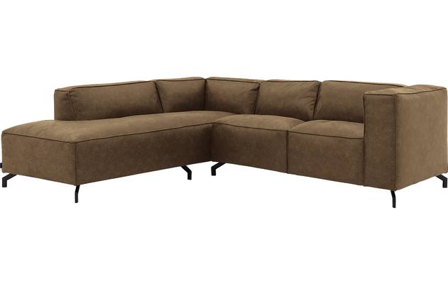 Goossens hoekbank calvin groen micro leer - 8190320-626-02