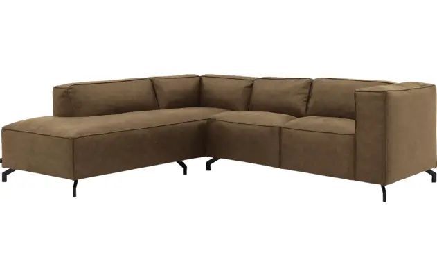 Goossens hoekbank calvin groen micro leer - 8190320-626-02