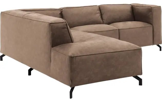Goossens hoekbank calvin bruin micro leer - 8190320-627-03