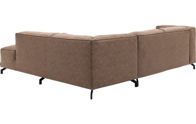 Goossens hoekbank calvin bruin micro leer - 8190320-627-04-gespiegeld