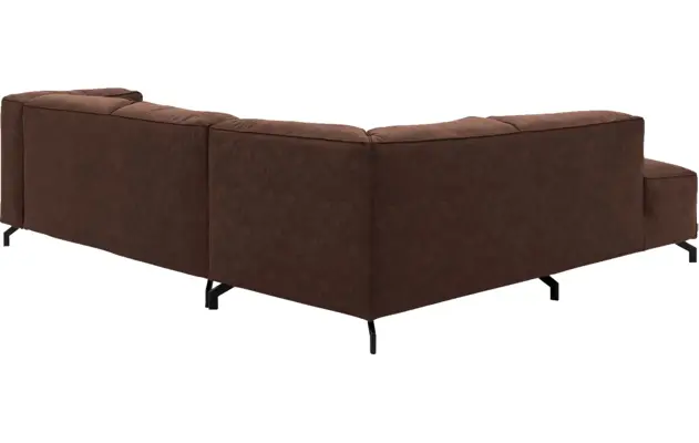 Goossens hoekbank calvin bruin micro leer - 8190320-631-04