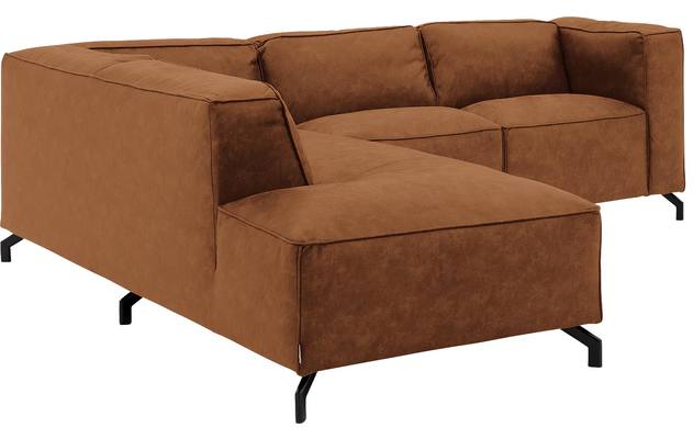 Goossens hoekbank calvin bruin micro leer - 8190320-633-03