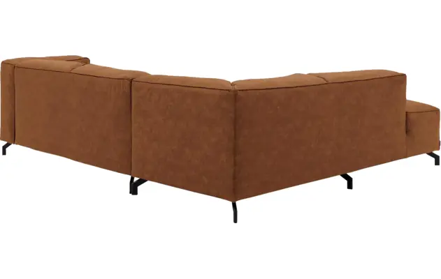 Goossens hoekbank calvin bruin micro leer - 8190320-633-04