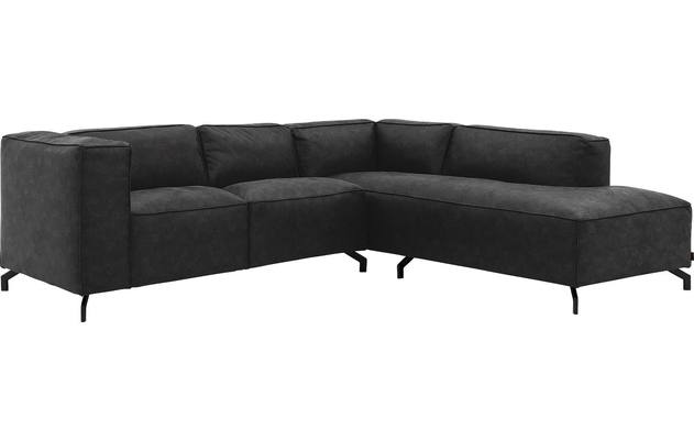 Goossens hoekbank calvin grijs micro leer - 8190320-634-02-gespiegeld