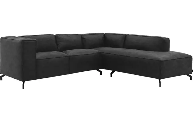Goossens hoekbank calvin grijs micro leer - 8190320-634-02-gespiegeld
