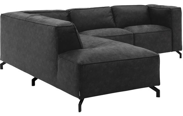 Goossens hoekbank calvin grijs micro leer - 8190320-634-03