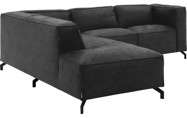 Goossens hoekbank calvin grijs micro leer - 8190320-634-03