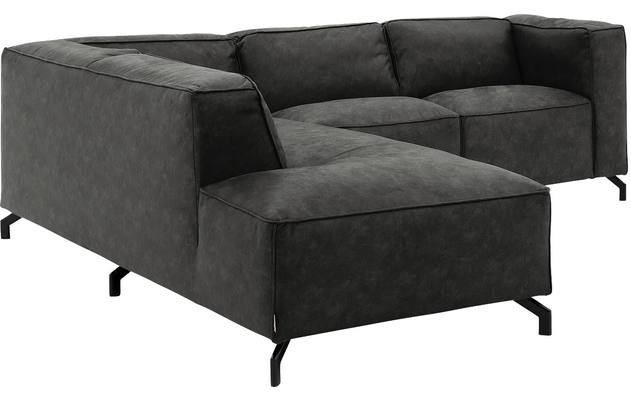 Goossens hoekbank calvin grijs micro leer - 8190320-635-03