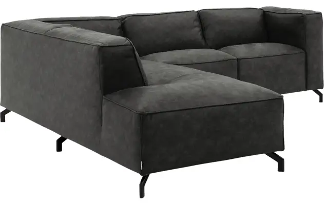 Goossens hoekbank calvin grijs micro leer - 8190320-635-03