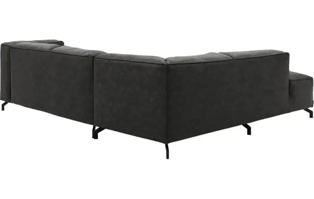 Goossens hoekbank calvin grijs micro leer - 8190320-635-04