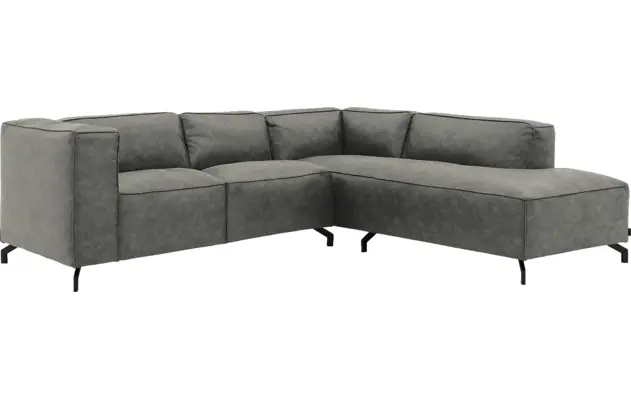 Goossens hoekbank calvin grijs micro leer - 8190320-636-02-gespiegeld