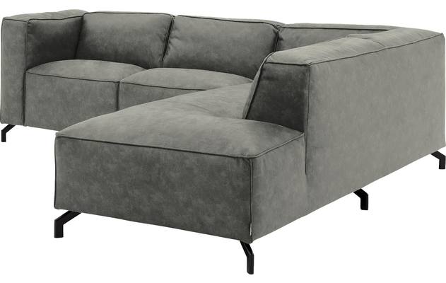 Goossens hoekbank calvin grijs micro leer - 8190320-636-03-gespiegeld