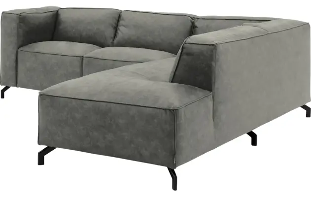 Goossens hoekbank calvin grijs micro leer - 8190320-636-03-gespiegeld