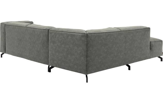 Goossens hoekbank calvin grijs micro leer - 8190320-636-04