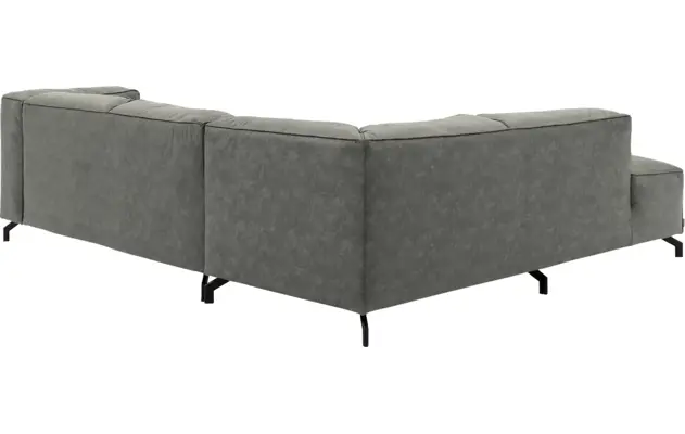 Goossens hoekbank calvin grijs micro leer - 8190320-636-04