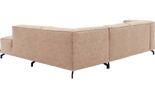 Goossens hoekbank calvin beige micro leer - 8190320-637-04-gespiegeld