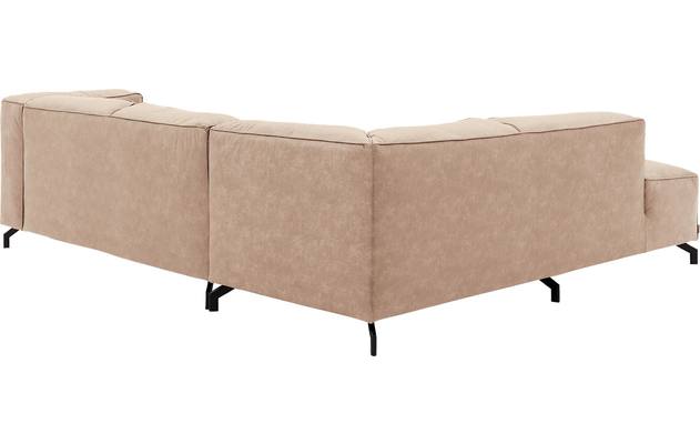 Goossens hoekbank calvin beige micro leer - 8190320-637-04