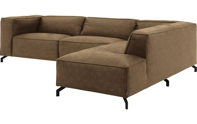 Goossens hoekbank calvin groen micro leer - 8190321-626-03-gespiegeld