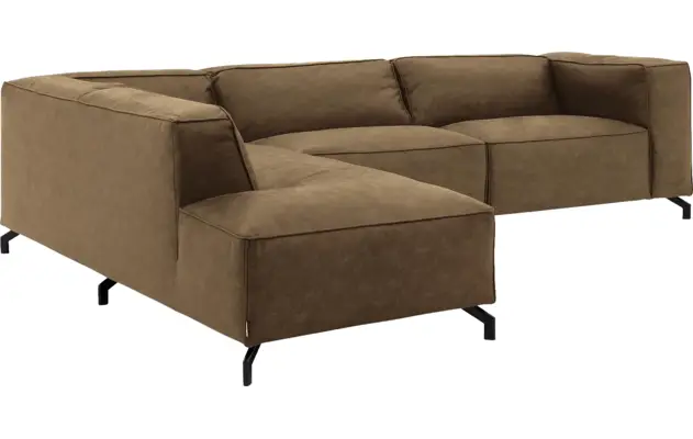 Goossens hoekbank calvin groen micro leer - 8190321-626-03