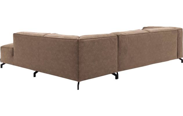 Goossens hoekbank calvin bruin micro leer - 8190321-627-04-gespiegeld