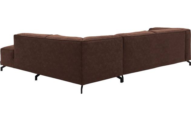 Goossens hoekbank calvin bruin micro leer - 8190321-631-04-gespiegeld