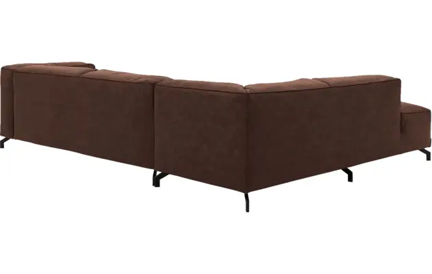 Goossens hoekbank calvin bruin micro leer - 8190321-631-04