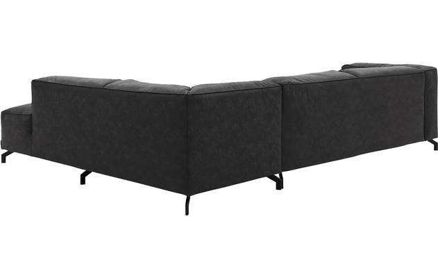 Goossens hoekbank calvin grijs micro leer - 8190321-634-04-gespiegeld