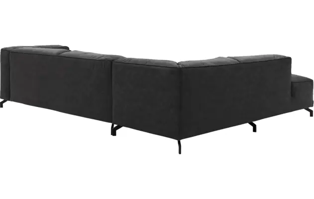 Goossens hoekbank calvin grijs micro leer - 8190321-634-04