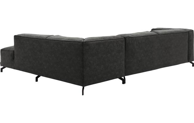 Goossens hoekbank calvin grijs micro leer - 8190321-635-04-gespiegeld