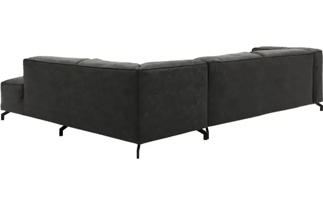 Goossens hoekbank calvin grijs micro leer - 8190321-635-04-gespiegeld