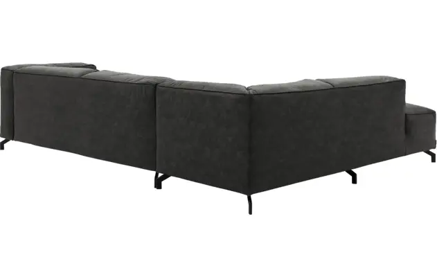 Goossens hoekbank calvin grijs micro leer - 8190321-635-04