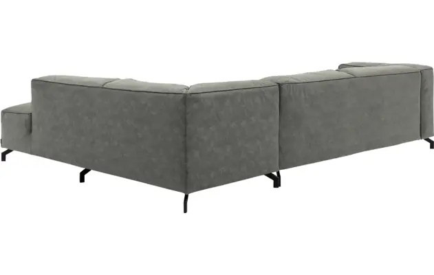 Goossens hoekbank calvin grijs micro leer - 8190321-636-04-gespiegeld