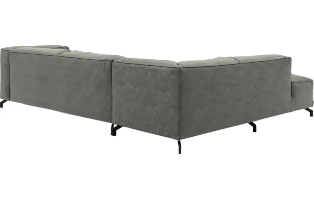 Goossens hoekbank calvin grijs micro leer - 8190321-636-04
