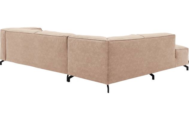 Goossens hoekbank calvin beige micro leer - 8190321-637-04