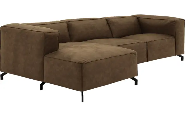 Goossens loungebank calvin groen micro leer - 8190322-626-03-gespiegeld