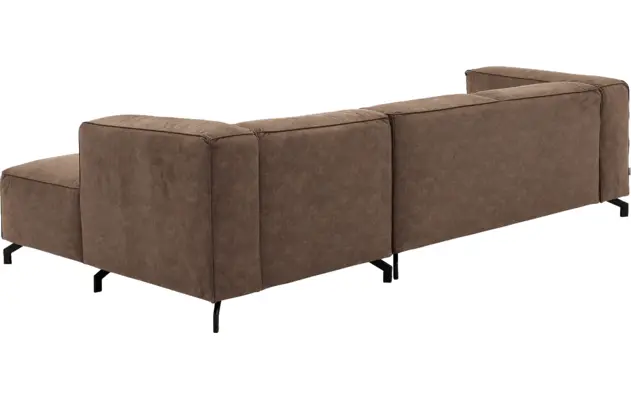 Goossens loungebank calvin bruin micro leer - 8190322-627-04