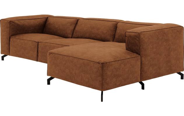 Goossens loungebank calvin bruin micro leer - 8190322-633-03