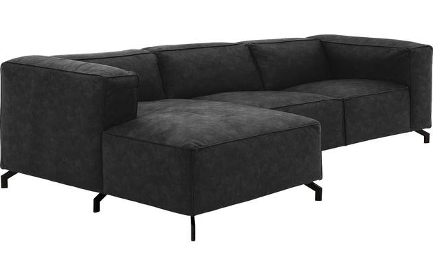 Goossens loungebank calvin grijs micro leer - 8190322-634-03-gespiegeld
