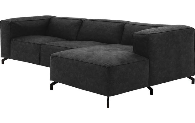Goossens loungebank calvin grijs micro leer - 8190322-634-03