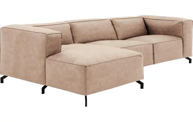 Goossens loungebank calvin beige micro leer - 8190322-637-03-gespiegeld