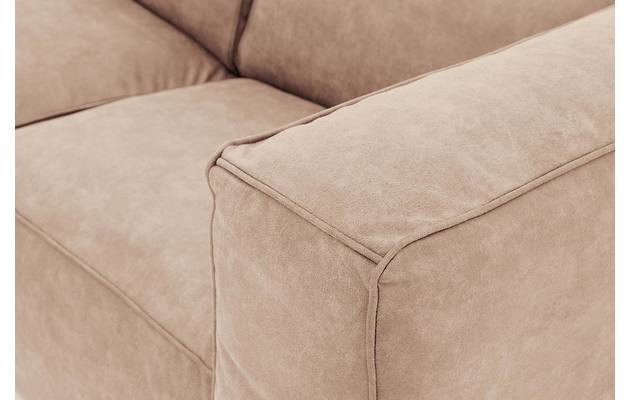 Goossens loungebank calvin beige micro leer - 8190322-637-09-gespiegeld