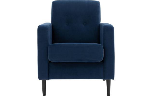 Goossens fauteuil hipp blauw stof - 8190350-01