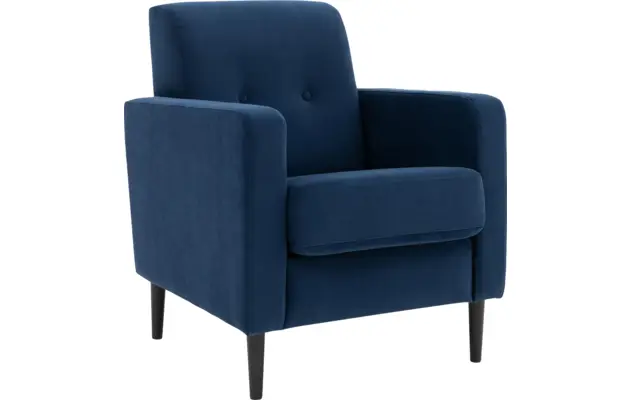 Goossens fauteuil hipp blauw stof - 8190350-02